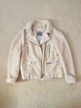 Levi's Off-White Sherpa Moto Jacket - Women